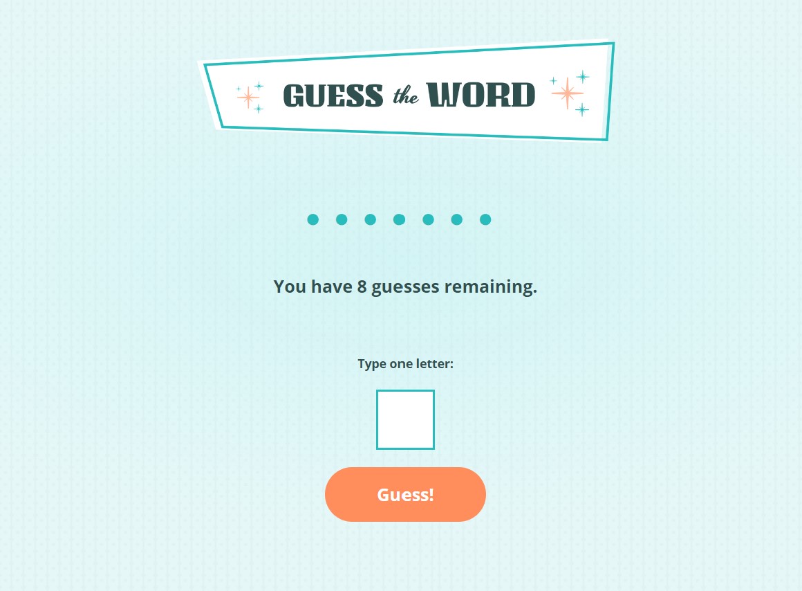 Word Guessing Game Screenshot